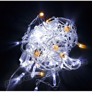 Гірлянда вулична STARLIGHT бахрома білий/жовтий Flash 75LED IP44 прозорий 2x0.7м
