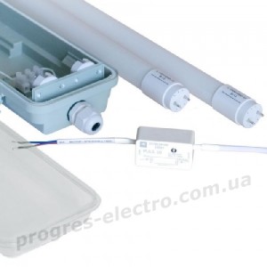 Світильник ЄВРОСВІТЛО LED-SH-40 2*1200 IP65 з лампами 18Вт 4000К та запобіжником PULS-10