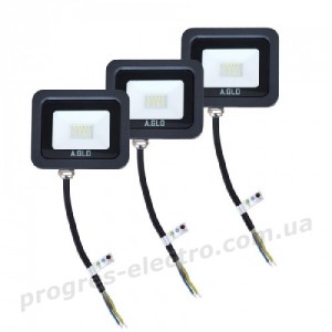 Набір із 3-х прожекторів світлодіодних A.GLO GL-11-10 10W 6400K Набір із 3-х прожекторів світлодіодних A.GLO GL-11-10 10W 6400K