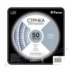 Світлодіодна стрічка Feron SANAN LS612 120SMD/м 12V IP22 білий