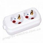 Колодка 2 гнізда із заземленням 2-Gang Socket