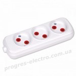 Колодка 3 гнізда 3-Gang Socket