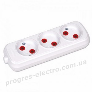 Колодка 3 гнізда 3-Gang Socket