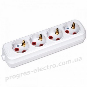 Колодка 4 гнізда із заземленням 4-Gang Socket