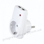 Розетка із заземленням + USB "AXIS"