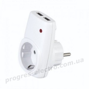 Розетка із заземленням + USB "AXIS"