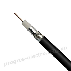 Коаксіальний кабель RG-6 Біметал Чорний Коаксіальний кабель RG-6 Біметал Чорний