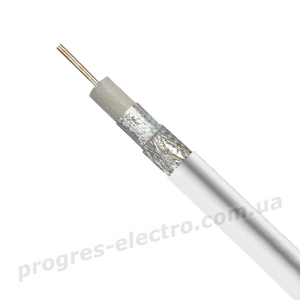 Коаксіальний кабель RG-6 Біметал Білий Коаксіальний кабель RG-6 Біметал Білий