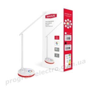 Настільна лампа MAXUS DL 10W 3CCT WH RGB