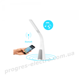 Настільна лампа розумна Intelite DL7 9W (USB, димінг, температура, звук) біла