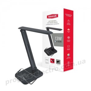 Настільна лампа з бездротовою зарядкою MAXUS DL 13W 4100K BL