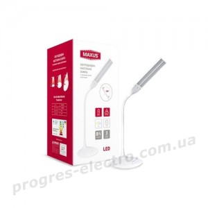 Настільна лампа розумна MAXUS DKL 8W (трансформ., акумулятор, таймер, дим., темп.) біла