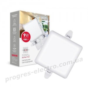 Світлодіодний світильник MAXUS SP Adjustable 9W 4100K Square