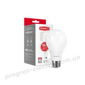 Лампа світлодіодна MAXUS A70 15W тепле світло E27 (1-LED-567)