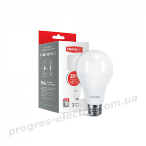 Лампа світлодіодна MAXUS A80 20W тепле світло E27 (1-LED-569-01)