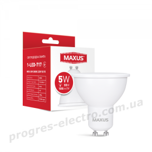 Лампа світлодіодна MAXUS 1-LED-717 MR16 5W 3000K 220V GU10