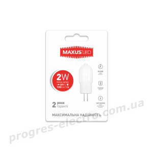 Лампа світлодіодна MAXUS G4 2W тепле світло 12V AC/DC (1-LED-207)