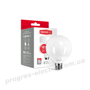 Лампа світлодіодна MAXUS G95 12W тепле світло 220V E27 (1-LED-901)