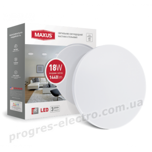 Світильник накладний MAXUS 18W 4100K (тонкий дизайн, IP40) круглий
