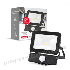 Прожектор світлодіодний з датчиком руху MAXUS FL-01 10W, 5000K sensor