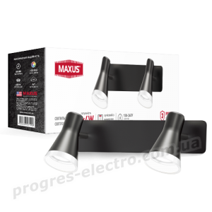 Спот світильник на 2 лампи MAXUS MSL-02W 2x4W 4100K чорний