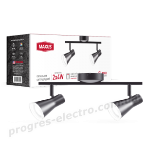 Спот світильник на 2 лампи MAXUS MSL-02C 2x4W 4100K чорний