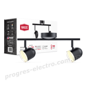 Спот світильник на 2 лампи MAXUS MSL-01C 2x4W 4100K чорний