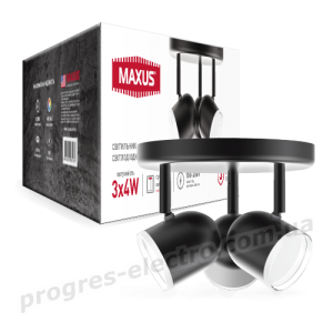 Спот світильник на 3 лампи MAXUS MSL-01R 3x4W 4100K чорний
