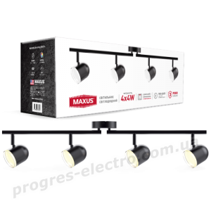 Спот світильник на 4 лампи MAXUS MSL-01C 4x4W 4100K чорний