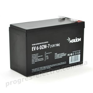 Акумуляторна батарея EV 6-DZM-7, 12V 7Ah F2 (клема)