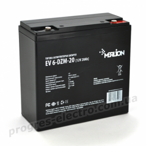 Акумуляторна батарея EV 6-DZM-20, 12V 20Ah M5 (болт)