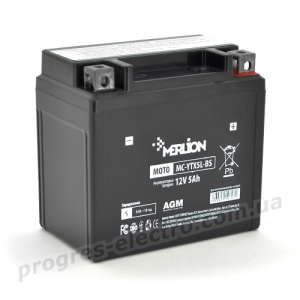 Акумуляторна батарея MC-YTX5L-BS, Black Case, 12V 5.0 Ah