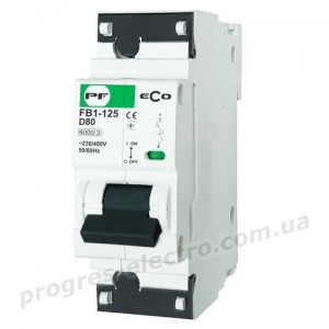 Автоматичний вимикач FB1-125 ECO 1P D80