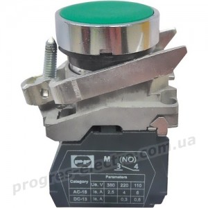 Вимикач кнопковий FP PCP 1NO зелений