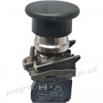 Вимикач кнопковий FP PM 1NO чорний "грибок"