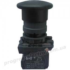 Вимикач кнопковий FP PM Pl 1NO чорний "грибок"