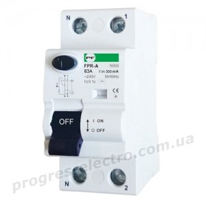 Реле захисного відключення FPR-A 2P 63A 300mA