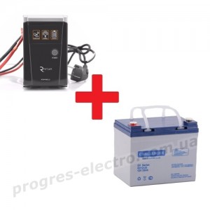Джерело безперебійного живлення RTSW-500 LED, 12В Q4 + АКБ Challenger EV12-33