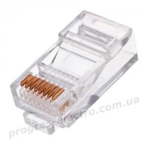 Конектор RJ-45 (упаковка 100 шт) для UTP кручена пара