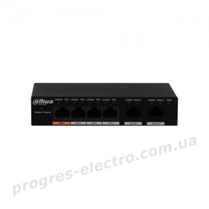 Комутатор DH-PFS3006-4ET-60 4-портовий РоЕ