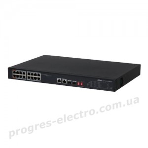 Комутатор DH-PFS3218-16ET-135 некерований PoE