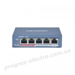 Комутатор DS-3E0105P-E(B) 4-портовий некерований PoE