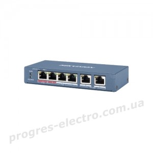Комутатор DS-3E0106HP-E 4-портовий некерований PoE