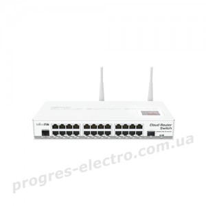 Комутатор CRS125-24G-1S-2HnD-IN 24-портовий керований Cloud з Wi-Fi