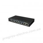 Комутатор UTP3-GSW0802-TP120 8-портовий Full Gigabit PoE Ethernet