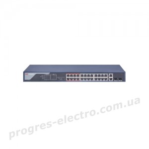 Комутатор DS-3E0326P-E(B) 24-портовий некерований PoE