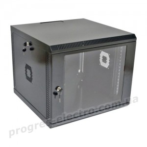 Шафа CMS UA-MGSWA96B 19" 9U, 600х600х507 мм (Ш * Г * В), акрилове скло, чорний